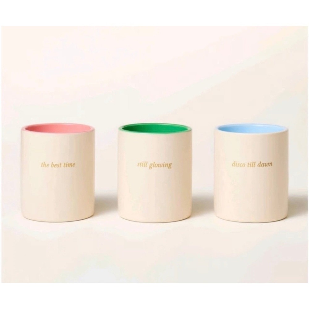 Kate Spade New York x Target Scented Candle Trio Cream/Green/Pink/Blue NIB